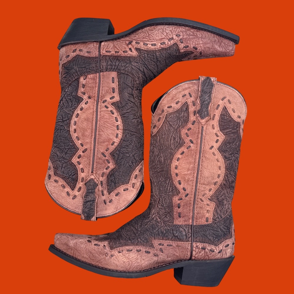 Laredo "Ronnie" Rust Brown Snip Toe Cowboy Boots – Men's 8.5 D (Style #68471)